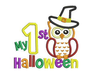 1st Halloween Owl Applique Design