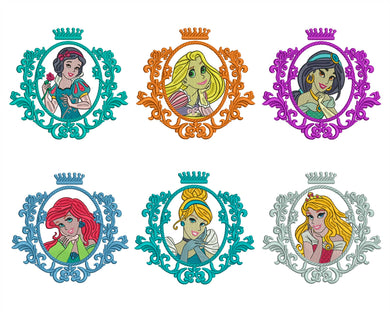 6 Disney Princess Embroidery Design