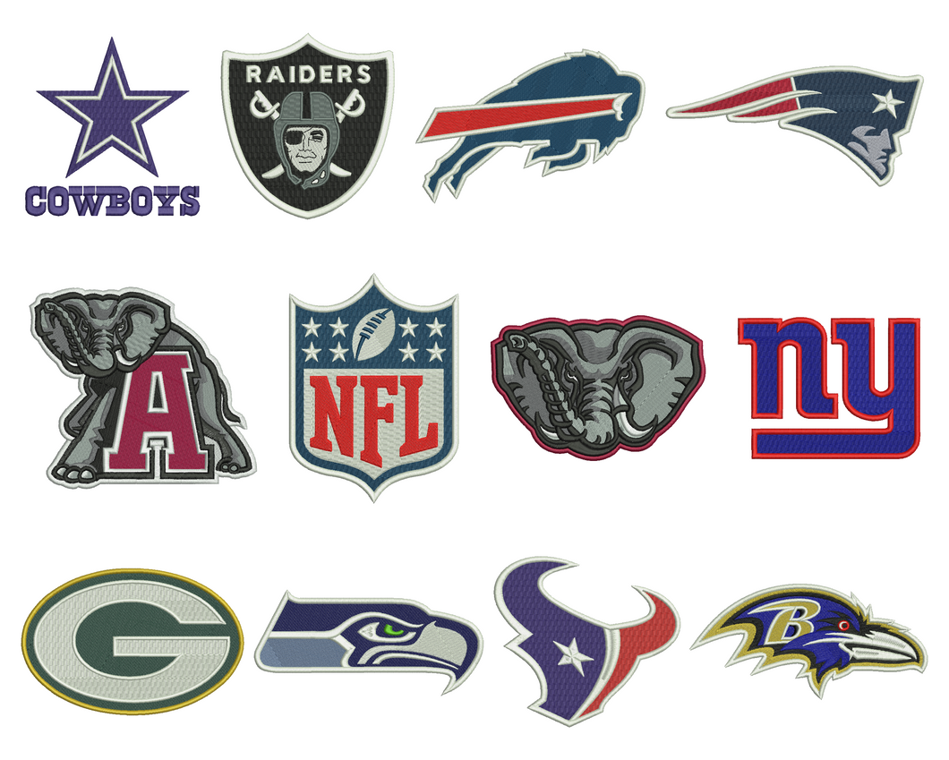 NFL Football Badge Embroidery Design Files