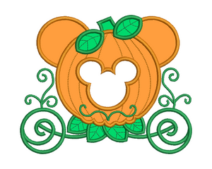Mickey Mouse Pumpkin Carriage Applique Design