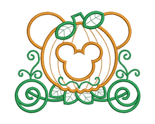 Mickey Mouse Pumpkin Carriage Applique Design
