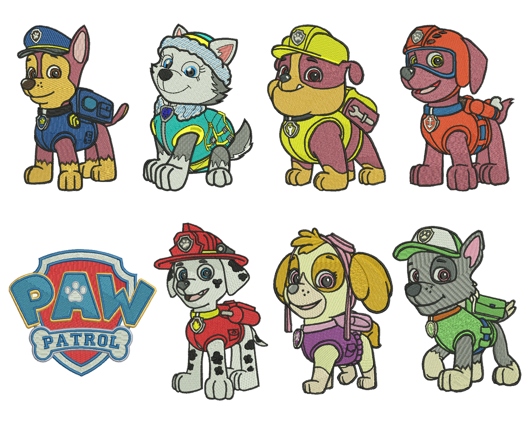 8 Paw Patrol Embroidery Design