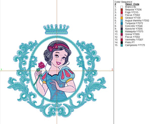 Snow White Embroidery Design