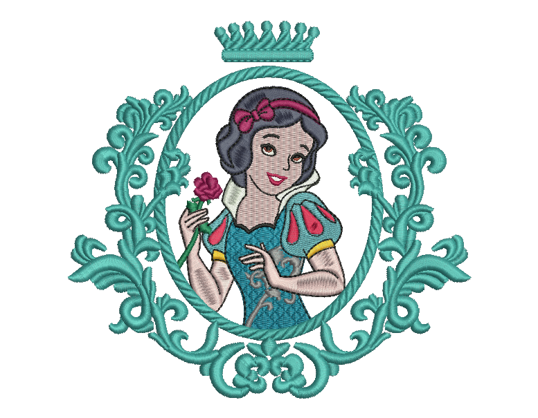 Snow White Embroidery Design