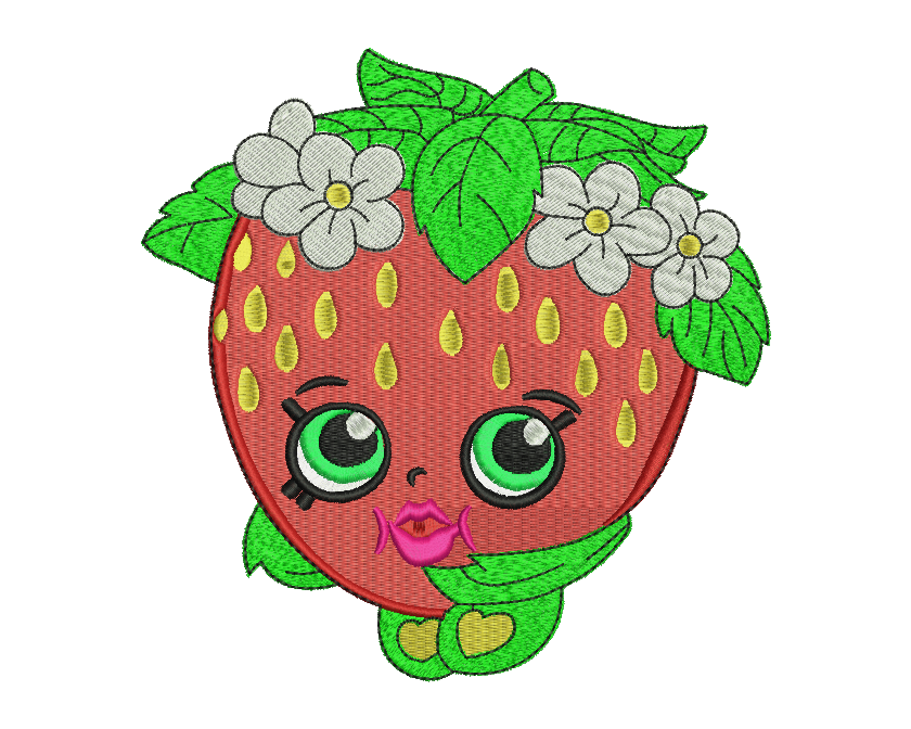 Strawberry Kiss Embroidery Design