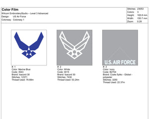 U.S. Air Force Embroidery Design #1